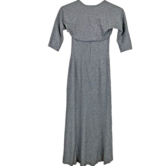 Jessica McClintock Gunne Sax Strapless Gown and Shrug Size 7 Silver Metallic - Picture 2 of 12